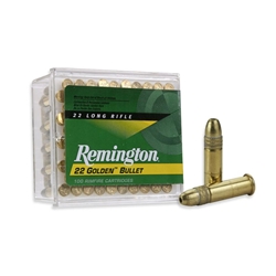 Remington Golden Bullet Rifle Ammo 22 LR, PLRN, 40 Grains, 1255 fps, 100 Rounds